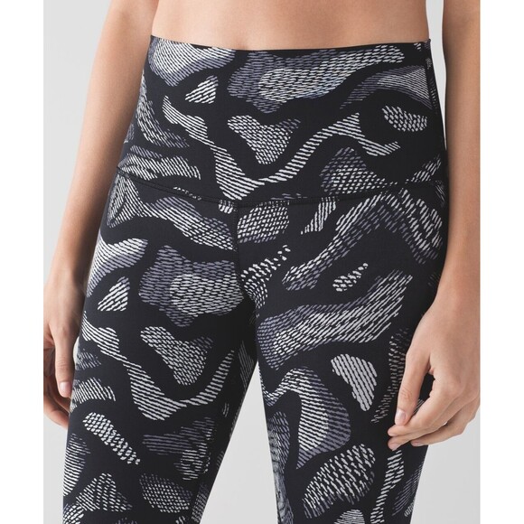 Lululemon Womens Leggings Warp Ice Grey Black Wunder Under Pant Pull On Size 6 - Picture 5 of 10